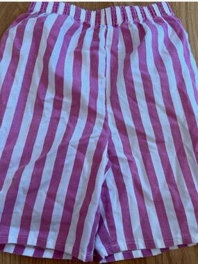Vintage detour Girls Pink & White Striped Elastic-Waist Shorts size 8